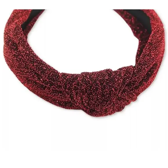 Shiny Red Holiday Headband Women's Hair Fashion Elegant Chic Hairband Style NEW - Picture 2 of 6